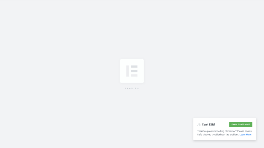 Plugin Elementor carregando em loop. Fonte; elementor.com.
